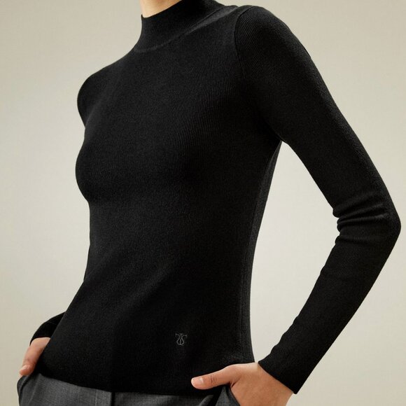 Lily Silk Luxe Cashmere & Silk Mock Neck Knit Top - Picture 1 of 2